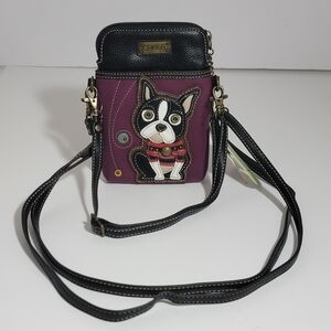 Chala Boston Terrier Cellphone Crossbody Handbag- Convertible Strap Bag